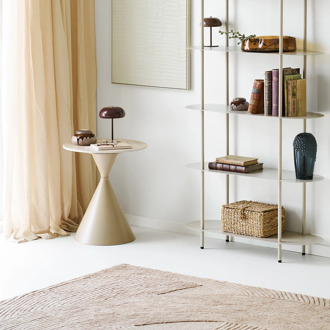 Artichok Anisa metalen bijzettafel met keramiek blad beige -  Ø50