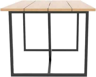 Artichok Arthur houten eettafel - zwart onderstel - 160 x 89 cm Bruin