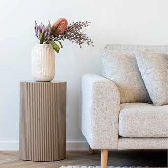 Artichok Asa houten bijzettafel donker beige - Ø 30 cm