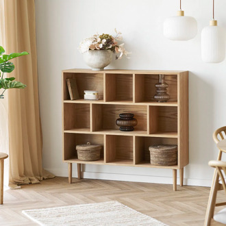 Artichok August eikenhouten boekenkast naturel - 112 x 105 cm Bruin