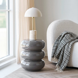 Artichok Beverly fiberglass ronde bijzettafel bruin - Ø 36 x 44 cm