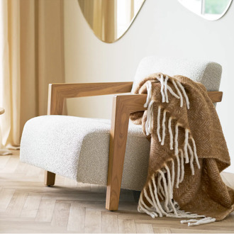 Artichok Bo plaid licht bruin - 170 x 130 cm