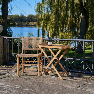 Artichok Celeste houten bijzettafel naturel - 60 x 40 cm Bruin