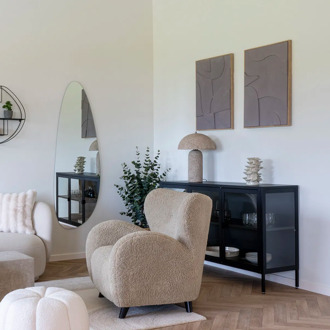 Artichok Femme reliëf wanddecoratie grijs - versie 1 - 70 x 50 cm