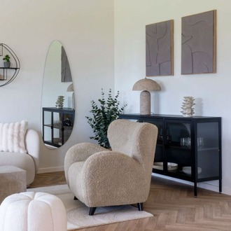 Artichok Femme reliëf wanddecoratie grijs - versie 2 - 70 x 50 cm