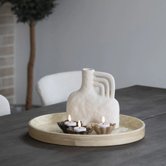 Artichok Gerdien vaas keramiek beige - 19,5 x 18,5 cm