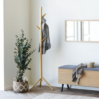 Artichok Guss bamboe staande kapstok naturel - 163 x 50 cm Bruin