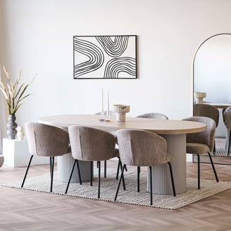 Artichok Hiba cement vaas bruin/beige -  Ø 21 x 19 cm