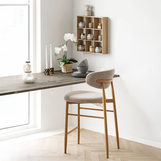 Artichok Holden houten wandrek naturel - 46 x 46 cm Bruin