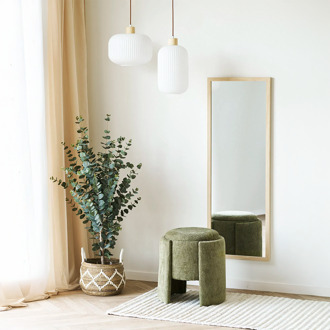 Artichok Joke wandspiegel met houten frame - 110 x 45 cm Bruin