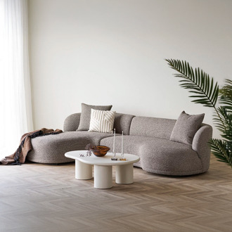 Artichok Mandy gestoffeerde 3,5-zits hoekbank bruin - links - 294 cm