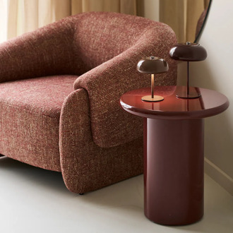 Artichok Marise metalen oplaadbare tafellamp bruin