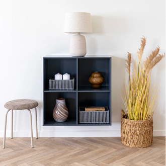 Artichok Mayke metalen krukje met stoffen zitvlak bruin