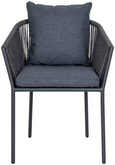 Artichok Mexx aluminium tuinstoel donkergrijs - met armleuning en kussen
