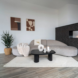 Artichok Milo zitbank met organische vorm beige - met 2 kussens - 318 cm