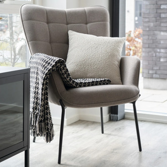 Artichok Molly bouclé sierkussen beige - 45 x 45 cm