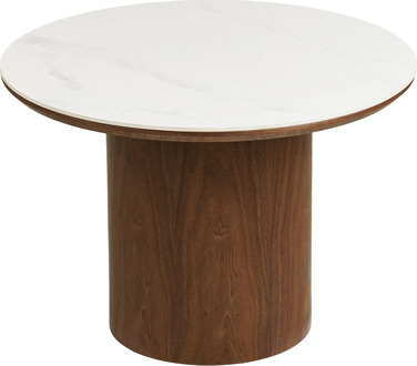 Artichok Nour houten salontafel met keramiek blad donkerbruin - Ø60