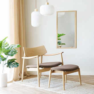 Artichok Otto eikenhouten fauteuil met bruin zitkussen - naturel