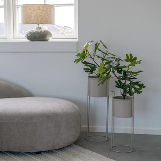 Artichok Pepijn staande plantenbak beige - set van 2