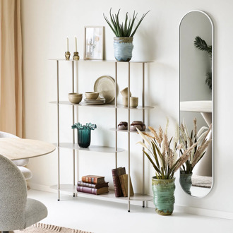 Artichok Riana metalen boekenkast beige - 118 x 139 cm