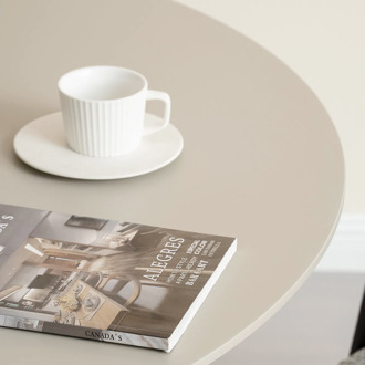 Artichok Richie houten eettafel beige - metalen onderstel - Ø120 cm