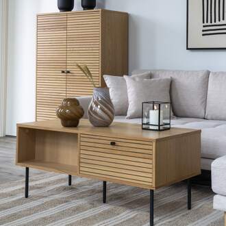 Artichok Ruben houten salontafel naturel - 100 x 50 cm Bruin