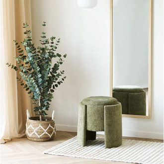 Artichok Sebastiaan poef donkergroen - met opbergruimte - Ø 42 x 44 cm