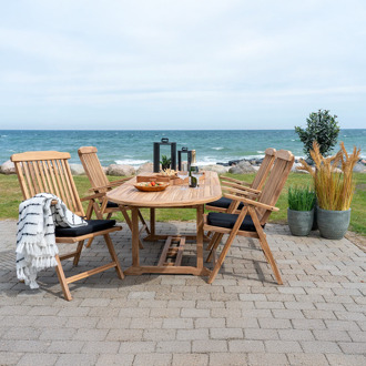 Artichok Seff teakhouten uitschuifbare tuin tafel naturel - 180 tot 240 x 90 cm Bruin