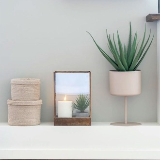 Artichok Yannick staande plantenbak beige - Ø 21,5 x 36 cm