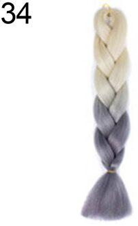 Artificia Multicolor Lange Synthetische Gradiënt Twist Vlechten Paardenstaart Haarverlenging 34