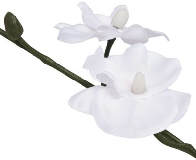 Artificial orchid plant with 30 cm white flowerpot
