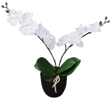 Artificial orchid with pot 30 cm white