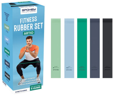 Artio rubber fitness weerstandsband (set van 5) Groen - One size