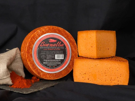 Artisan goat and sheep cheese to paprika. Orange cheese-BUENALBA-1KG