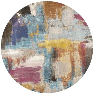 Artisan Vintage Rond Vloerkleed Multi Laagpolig - 133 CM ROND