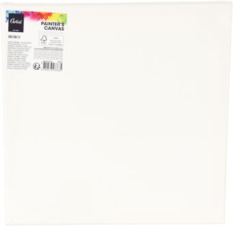 Artist & Co Canvas schilderij doek/paneel - schilderdoeken - wit - 30 x 30 cm