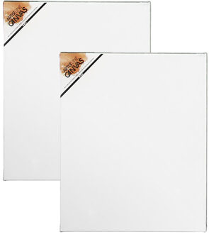 Artist & Co Canvas Schildersdoek - 2x - 50 x 60 cm - wit - hobby verven - schilderen - frame en doek