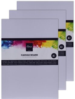 Artist en Co - 3x - A3 formaat schildersdoek / schilderskarton - wit - canvas - 40 x 30 cm