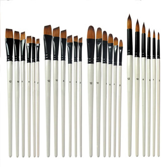 Artist Pen Brushes Eco-friendly Pearl White Watercolor Pen Acrylic Oil Watercolour Painting Nylon Hair Model Paint 6 Pcs