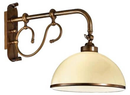Artistieke wandlamp La Botte ivoor Messing