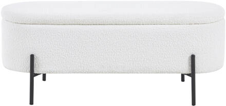 Artistiq bankje 'Clent' 110cm, Bouclé, kleur wit