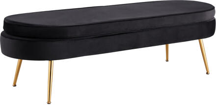 Artistiq Bankje 'Ignacio' Velvet, 142cm, kleur zwart