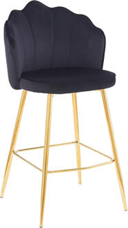 Artistiq Barkruk 'Alexander' Velvet, kleur zwart (zithoogte 68cm)