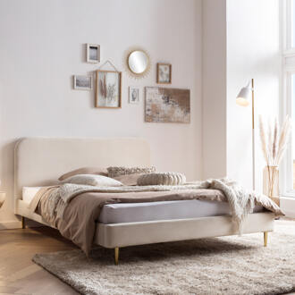 Artistiq Bed 'Federico' Velvet, 180 x 200cm, kleur beige
