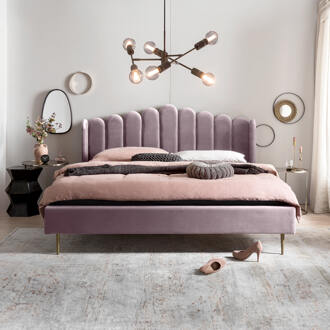 Artistiq Bed 'Harrell' Velvet, 140 x 200cm, kleur Roze