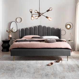 Artistiq Bed 'Harrell' Velvet, 180 x 200cm, kleur Grijs