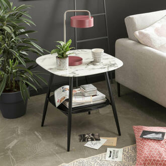 Artistiq Bijzettafel 'Nicky' 55 x 55cm, Marmerlook - 55 cm