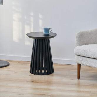 Artistiq Bijzettafel 'Nikkie' Hevea hout, 40cm, kleur Zwart - 40 cm