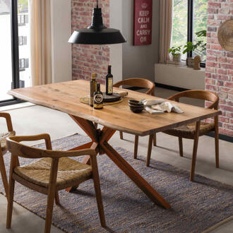 Artistiq Boomstam Eettafel 'Raynaldo' Acaciahout, 180 x 90cm, kleur Bruin - 180 x 90 cm