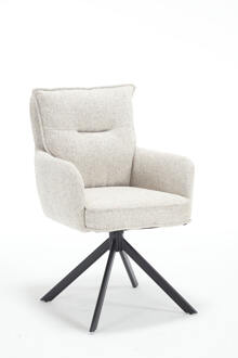 Artistiq Draaibare Eetkamerstoel 'Destinie' Structuurstof, kleur Beige